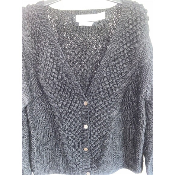 Vintage Cambridge Spirit Wool Fisherman Cable  Knit Cardigan Sweater Button M - Picture 3 of 12